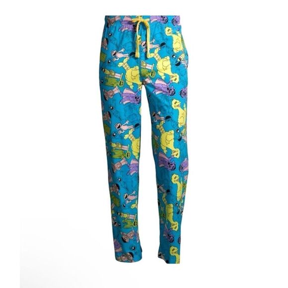 NWT SESAME STREET‎ Pajama Pants Men’s Women’s Unisex XL Blue Drawstring Big Bird - Picture 8 of 13